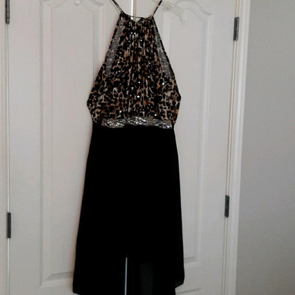 Leopard black short dress - Picture 1 of 2